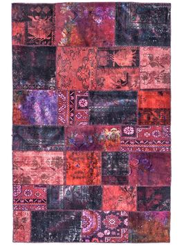Alfombra-patchwork-roja-PATCHWOR-RED-200x300-Mihran-0